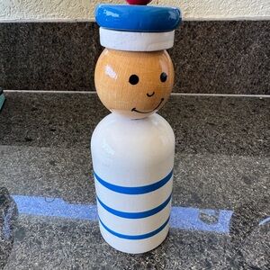 Wooden Sailor Coin Bank Figurine From France